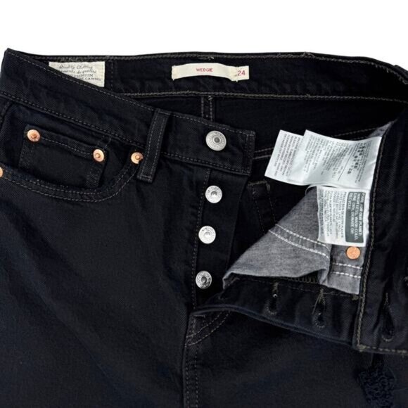 LEVI'S Premium Wedgie Icon Jean Sz 24 Black Desert - Picture 7 of 12
